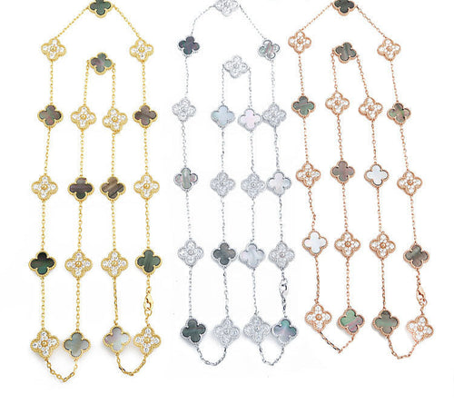 (Diamond Extra Long) Clover Necklaces