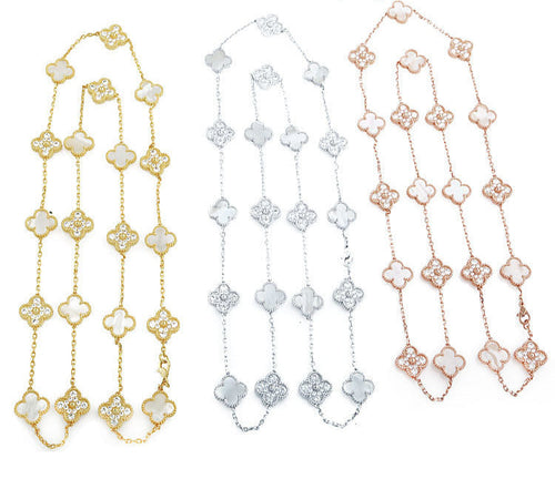 (Diamond Extra Long) Clover Necklaces