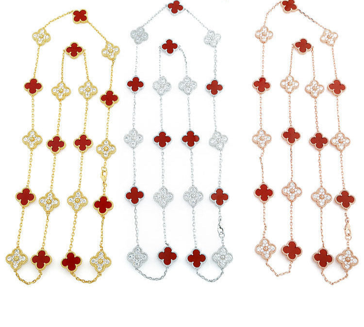 (Diamond Extra Long) Clover Necklaces