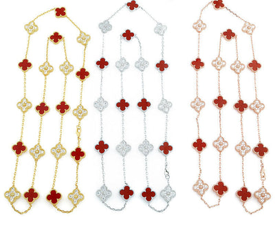 (Diamond Extra Long) Clover Necklaces
