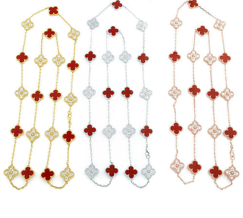 (Diamond Extra Long) Clover Necklaces